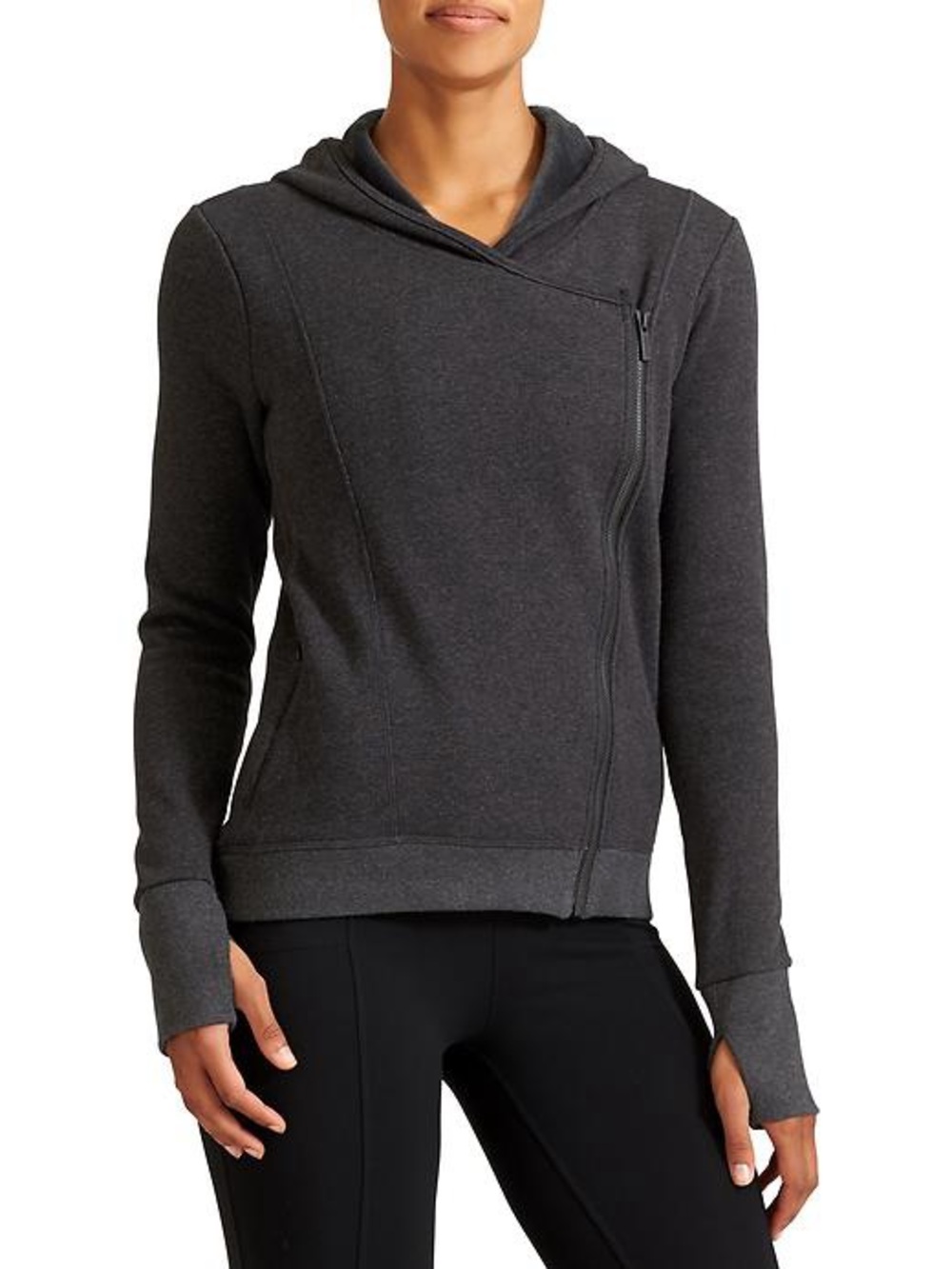 Athleta Cozy Karma Asymmetrical Full Zip Up Hoodie